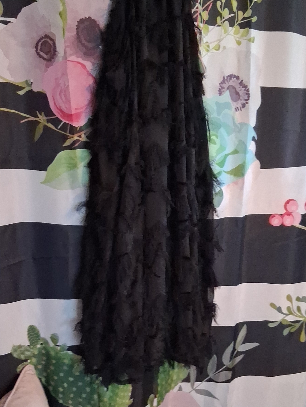 SHEIN Black Textured Midi Dress